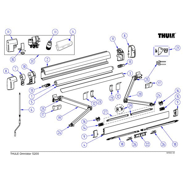Thule Omnistor 5200 etupalkki, valkoinen - ProCaravan